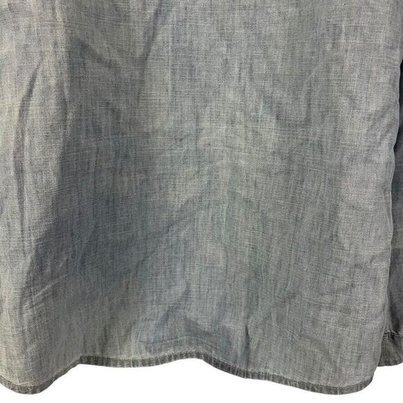 Chicos Womens Chambray Button Up Mixed Media Crochet Lace Shirt Top Blouse 2 / L - Picture 11 of 16